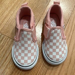 Brand new! Pink Toddler checkered slip on vans. Size 6